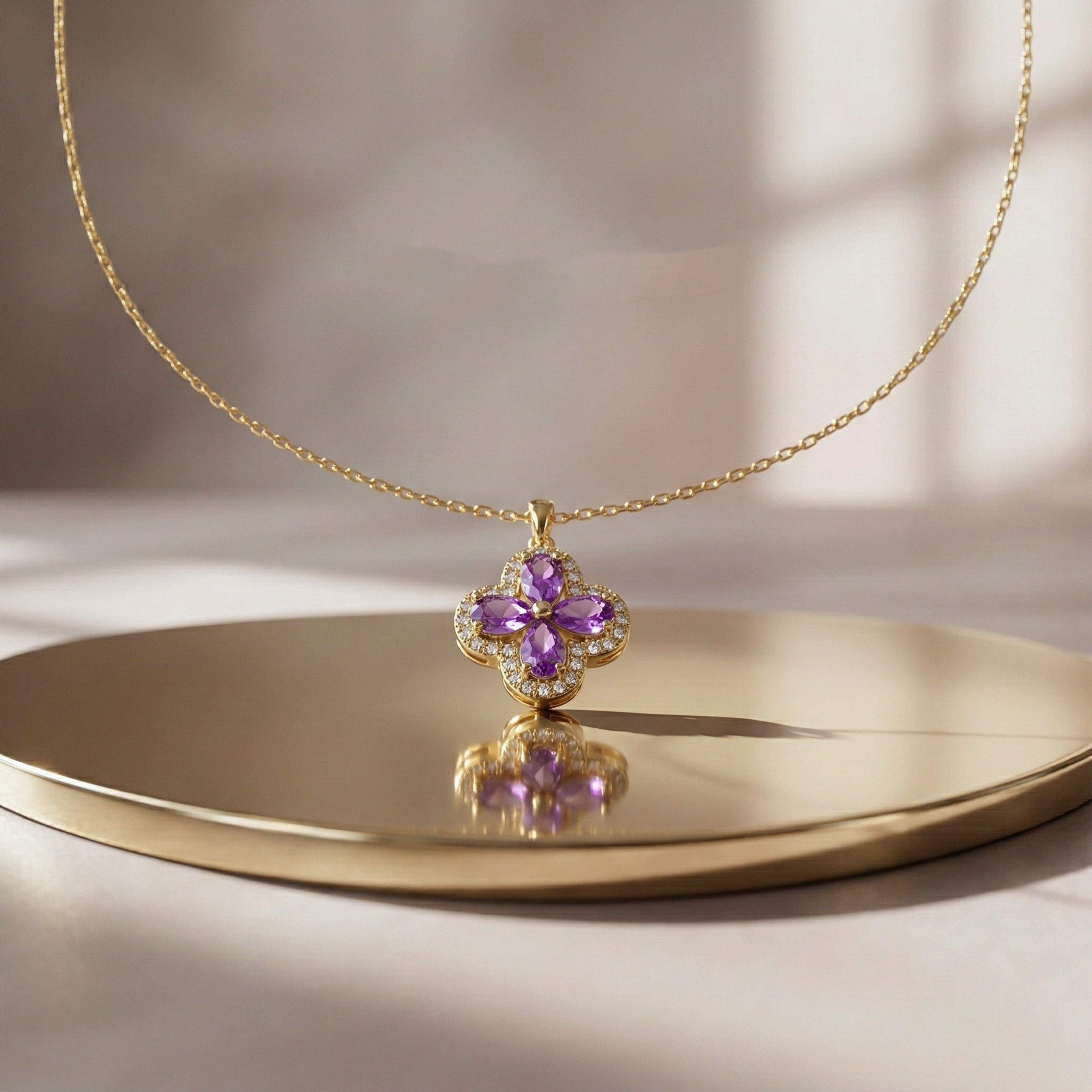 Lilac Foliage Locket Link Set GWN -97