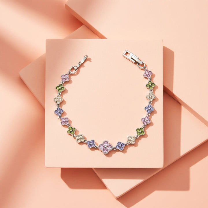 Multicolor Floral Tennis Bracelet