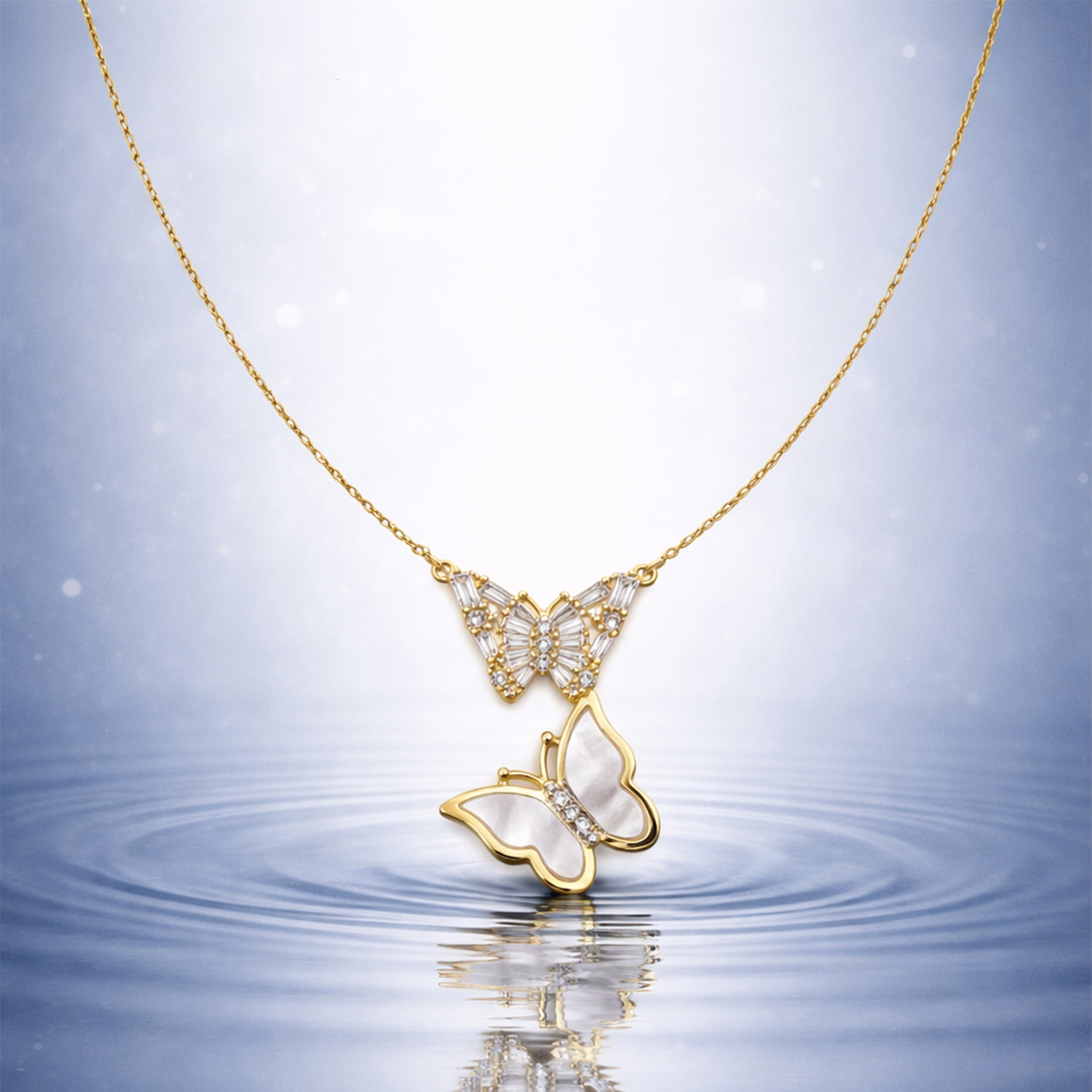 Papillon Zirconia Stone Locket Link Set GWN -160