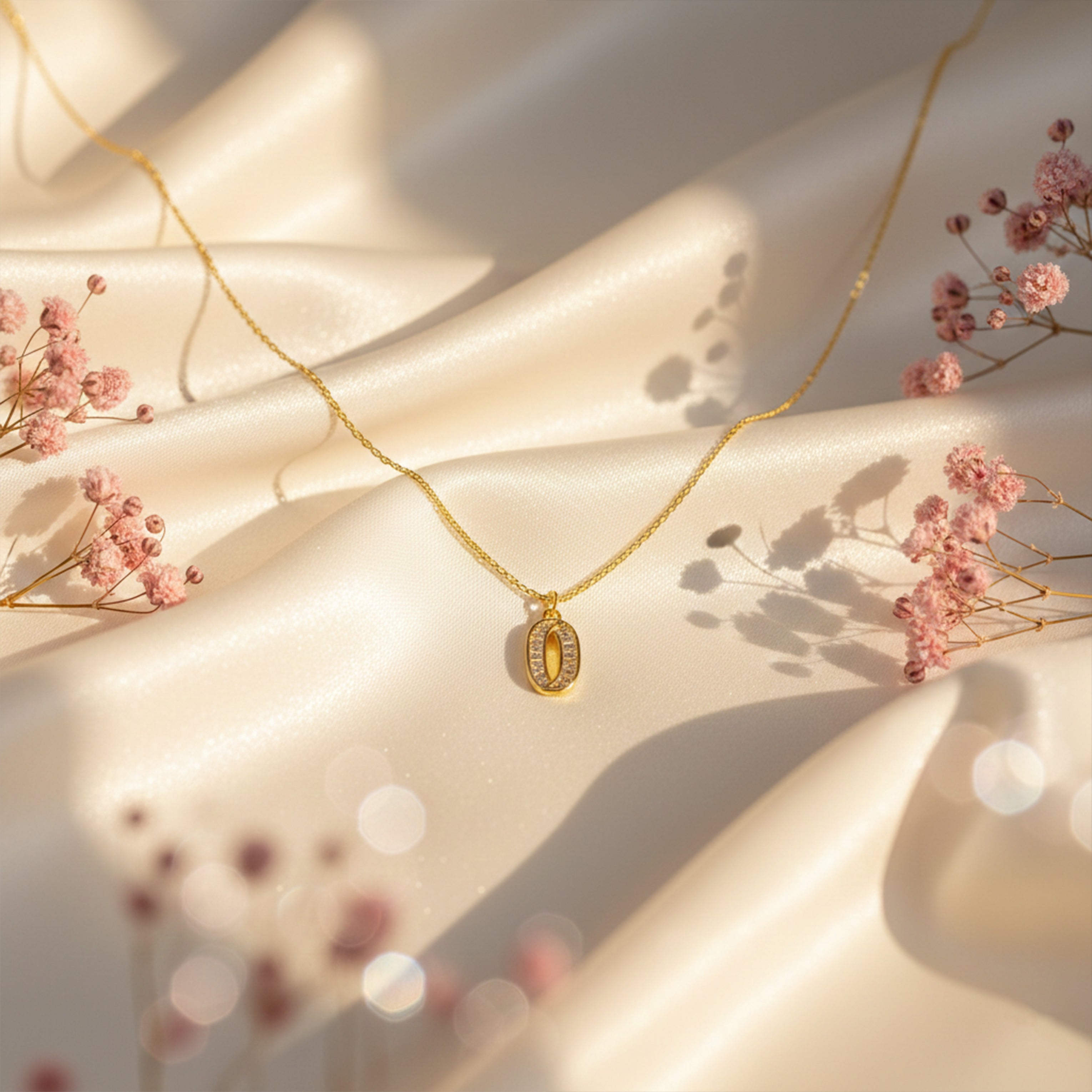 Gold Oval Spark Necklace for women - Finora Jewels
