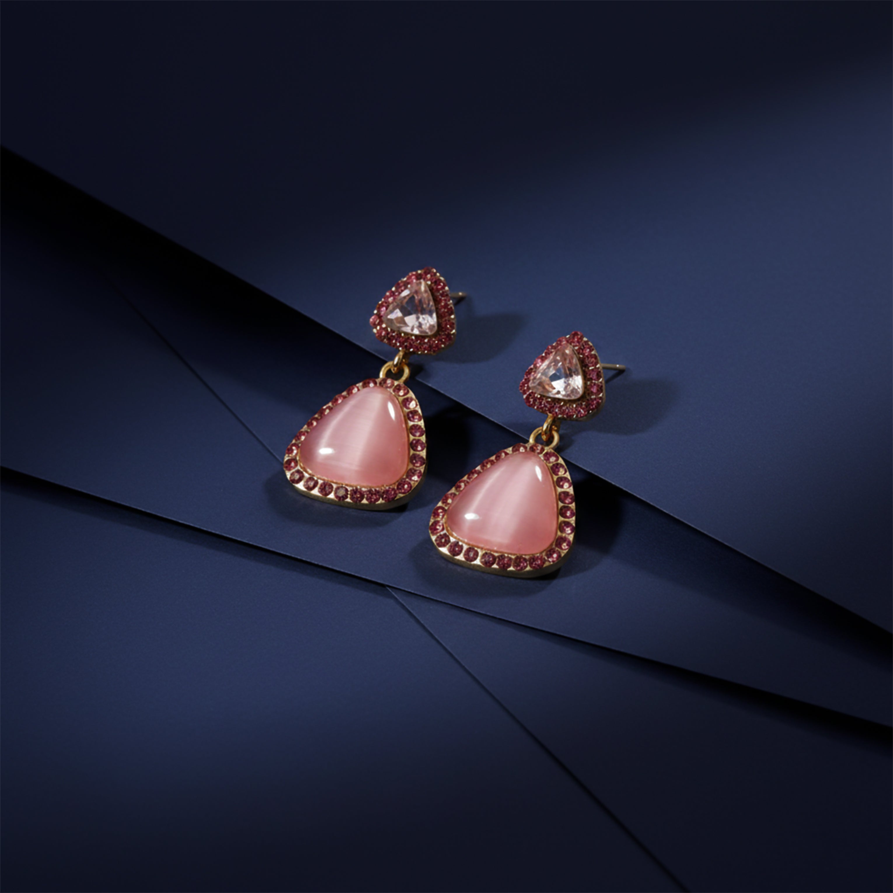 Women Stud Earrings Crystal Drop Gold jewellery - Finora Jewels