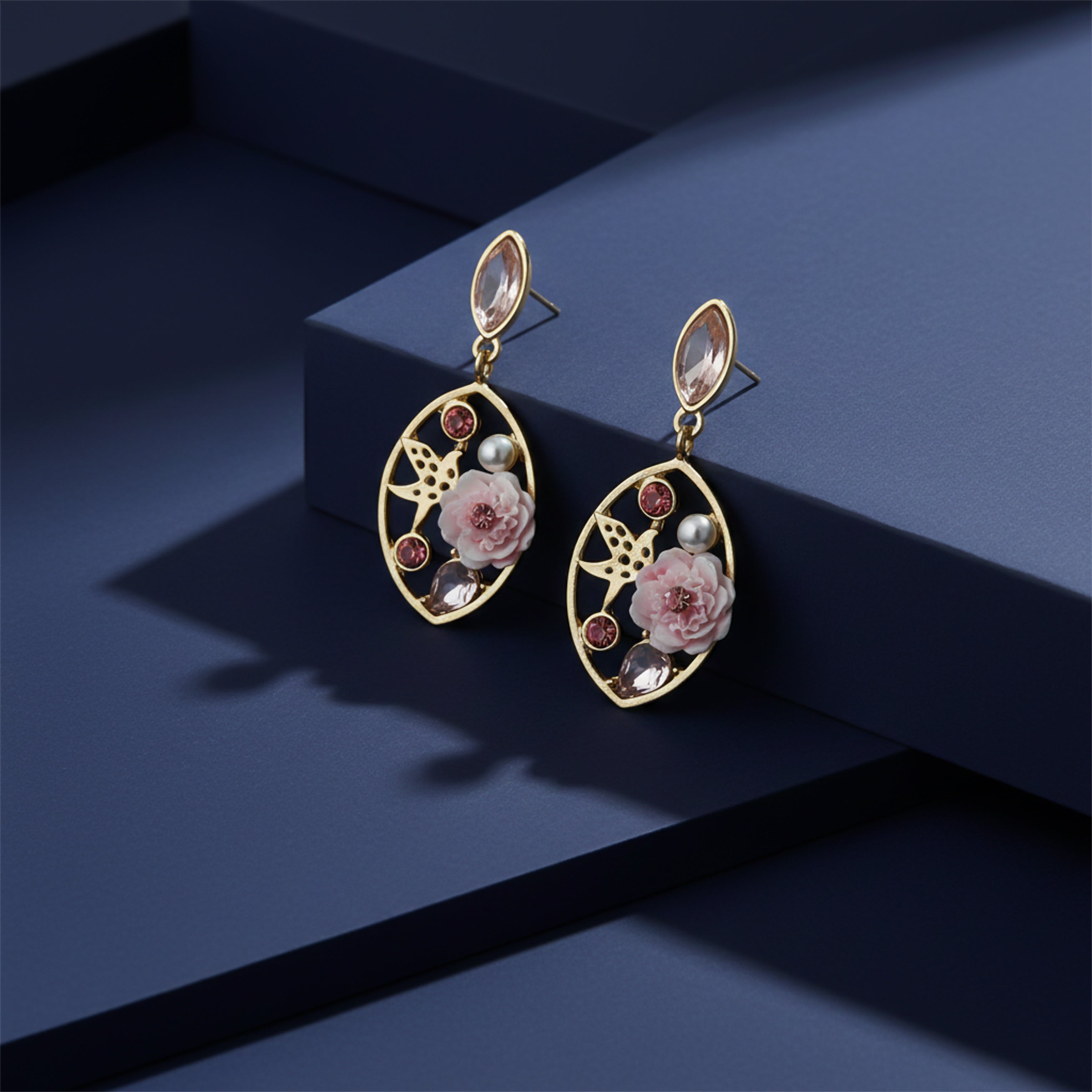 Women Stud Earrings Blush Bloom Gold jewellery - Finora Jewels