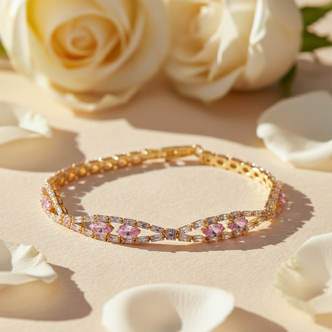 Women Bracelet Blush Pink Butterfly Gold jewellery - Finora Jewels