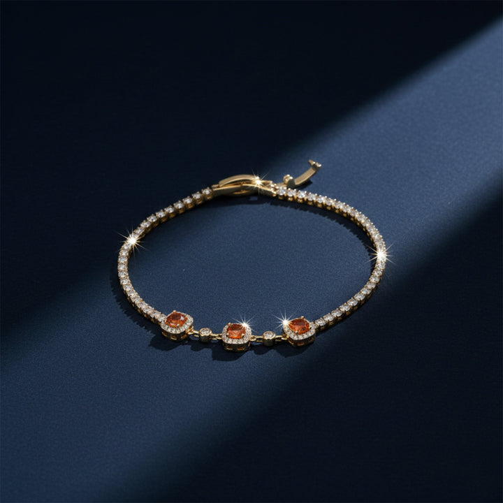 Amber Encircled Cubic Zirconia Line Kangan GWB -94