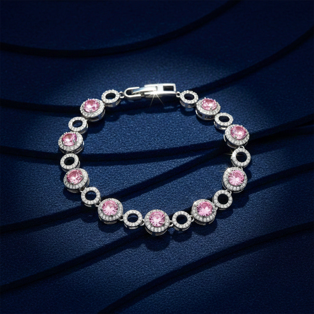Pink Halo Bracelet for women in Silver - Finora Jewels