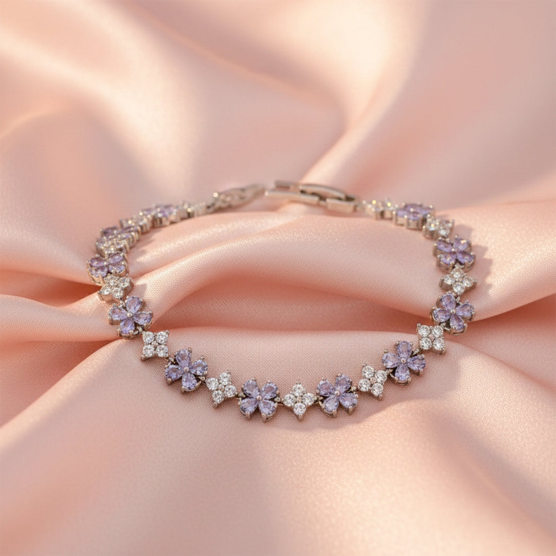 Silver Lavender Bracelet for women - Finora Jewels