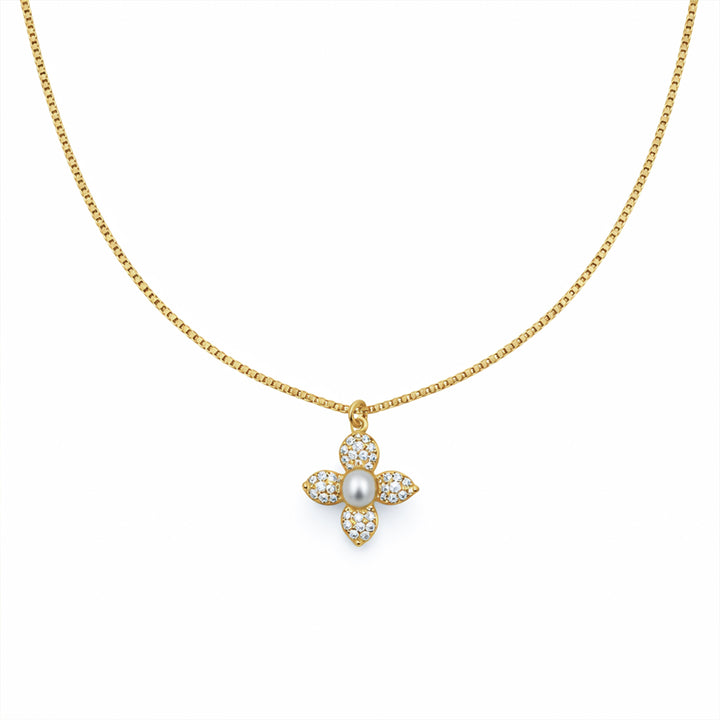 Gold-Toned Moti Foliage Locket Link Set GWN -53