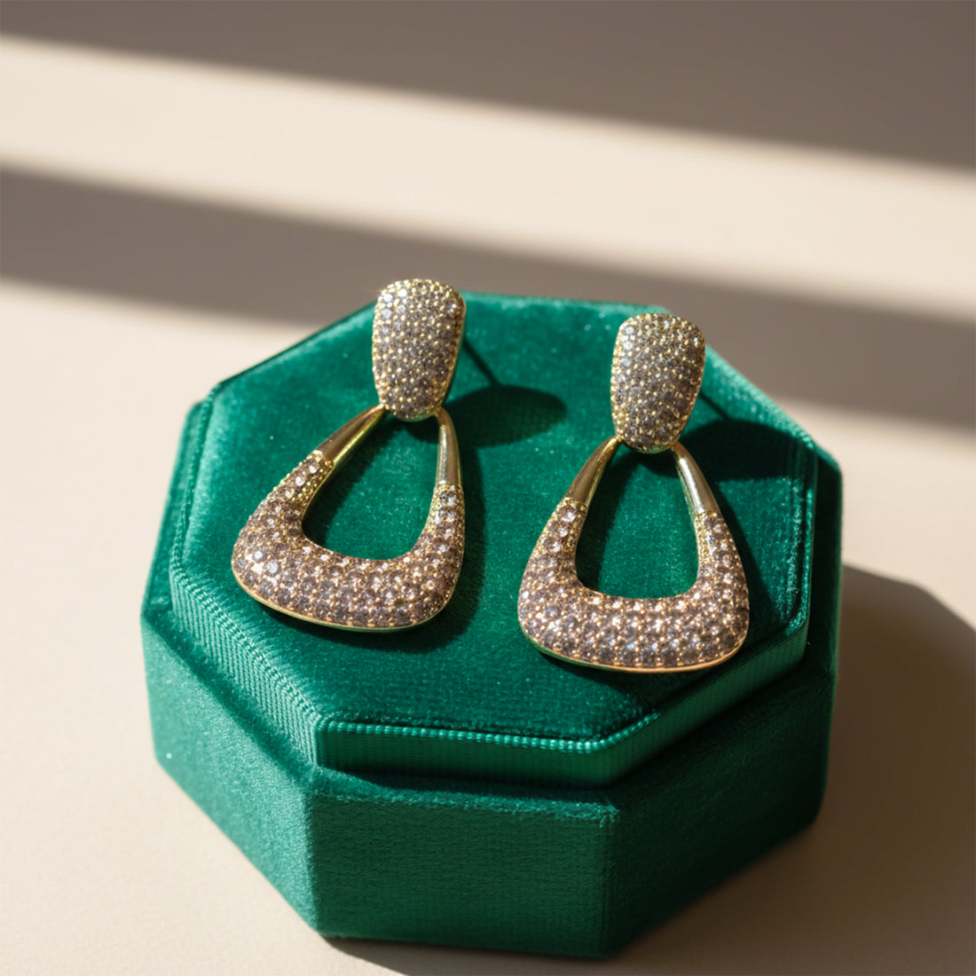 Crystal Stud Earrings for women in Gold - Finora Jewels