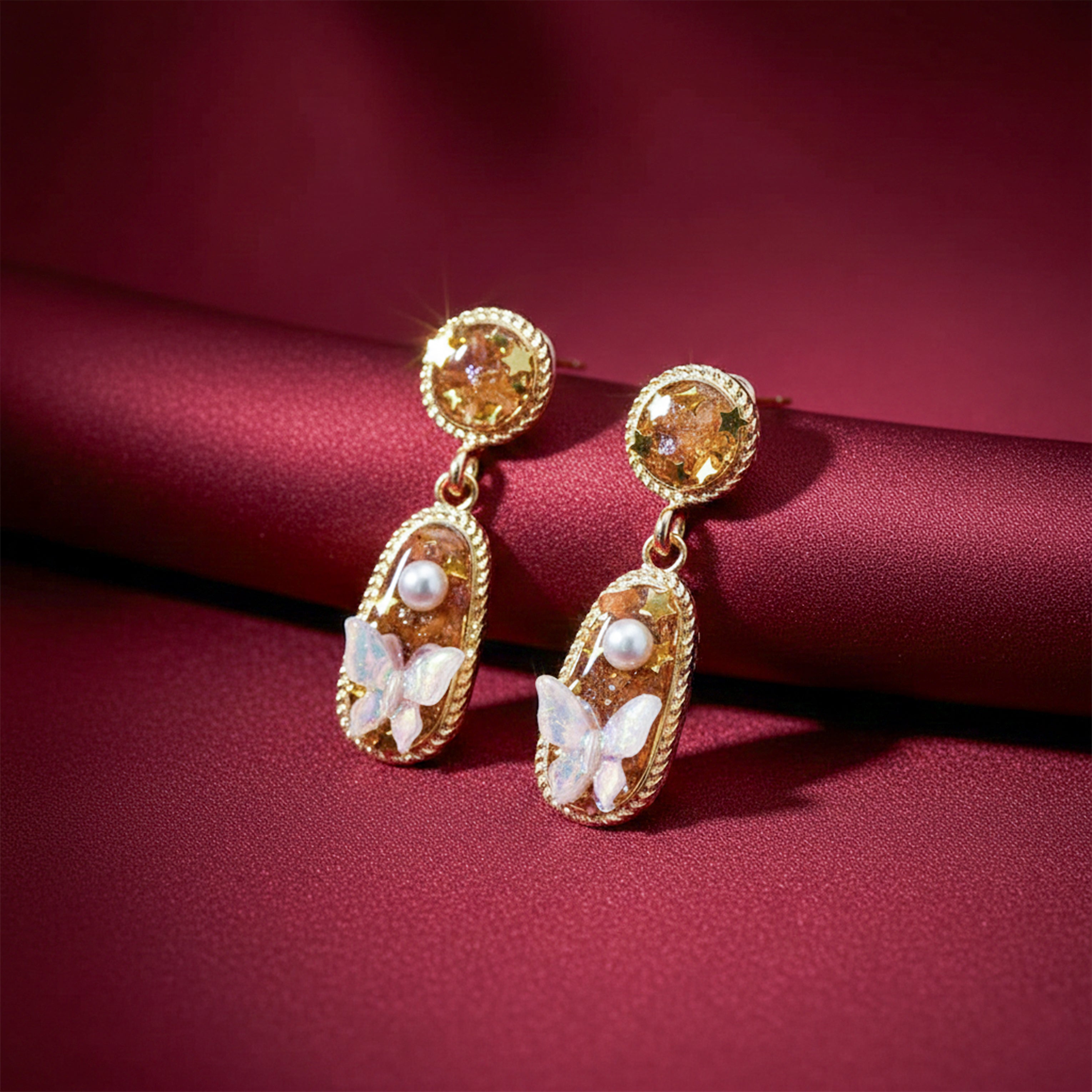Butterfly Stud Earrings for women in Gold - Finora Jewels
