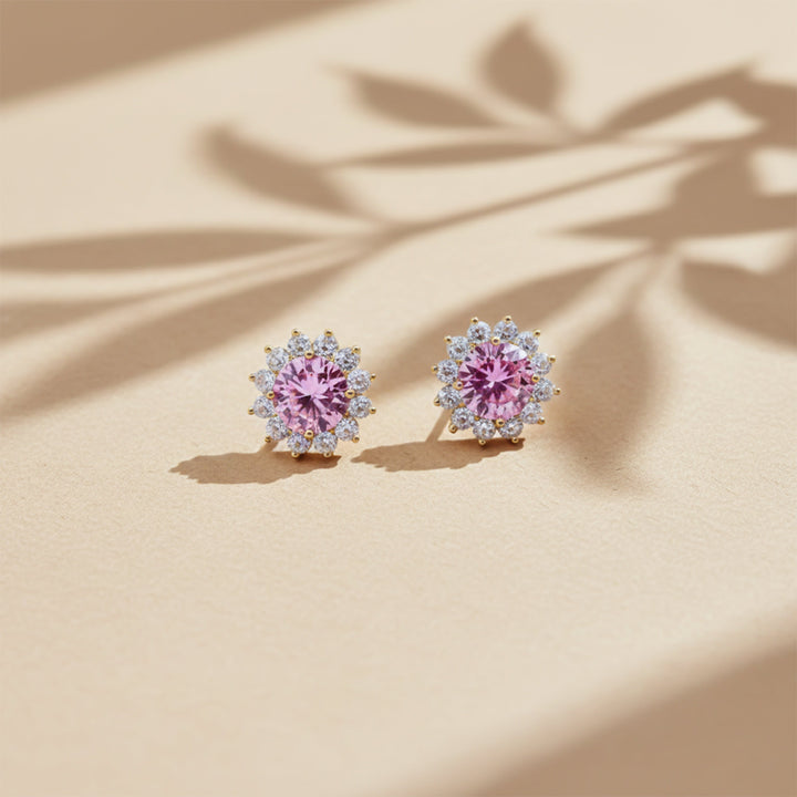 Blush Encircled Post Ear Studs GWE -73