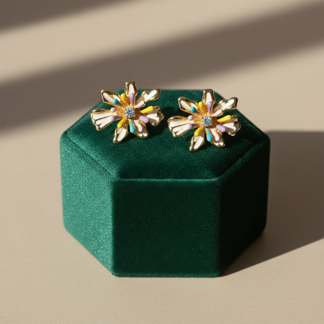 Rainbow Bloom Post Ear Studs GWE -154