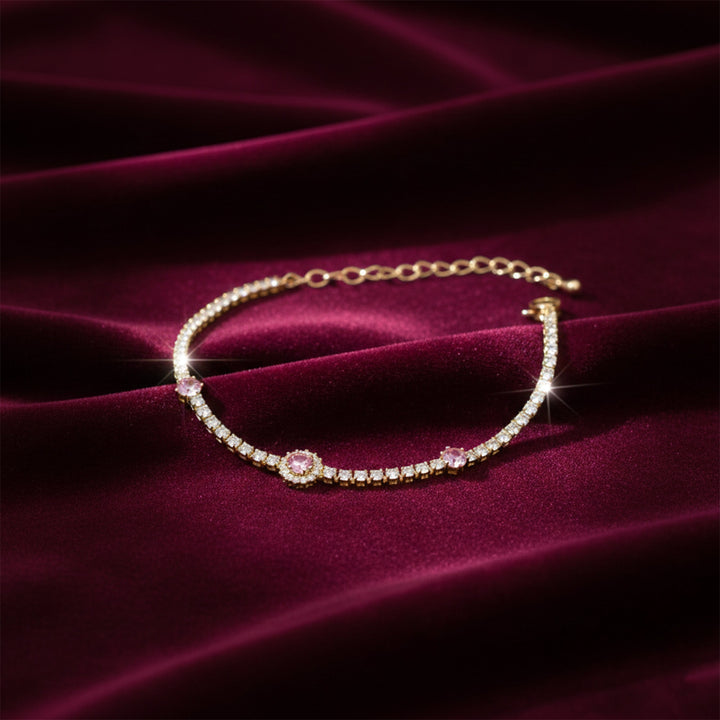 Gold Rosette Encircled Line Kangan GWB -105