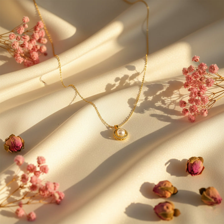 Gold-Toned Moti Encircled Elegance Link Set GWN -57