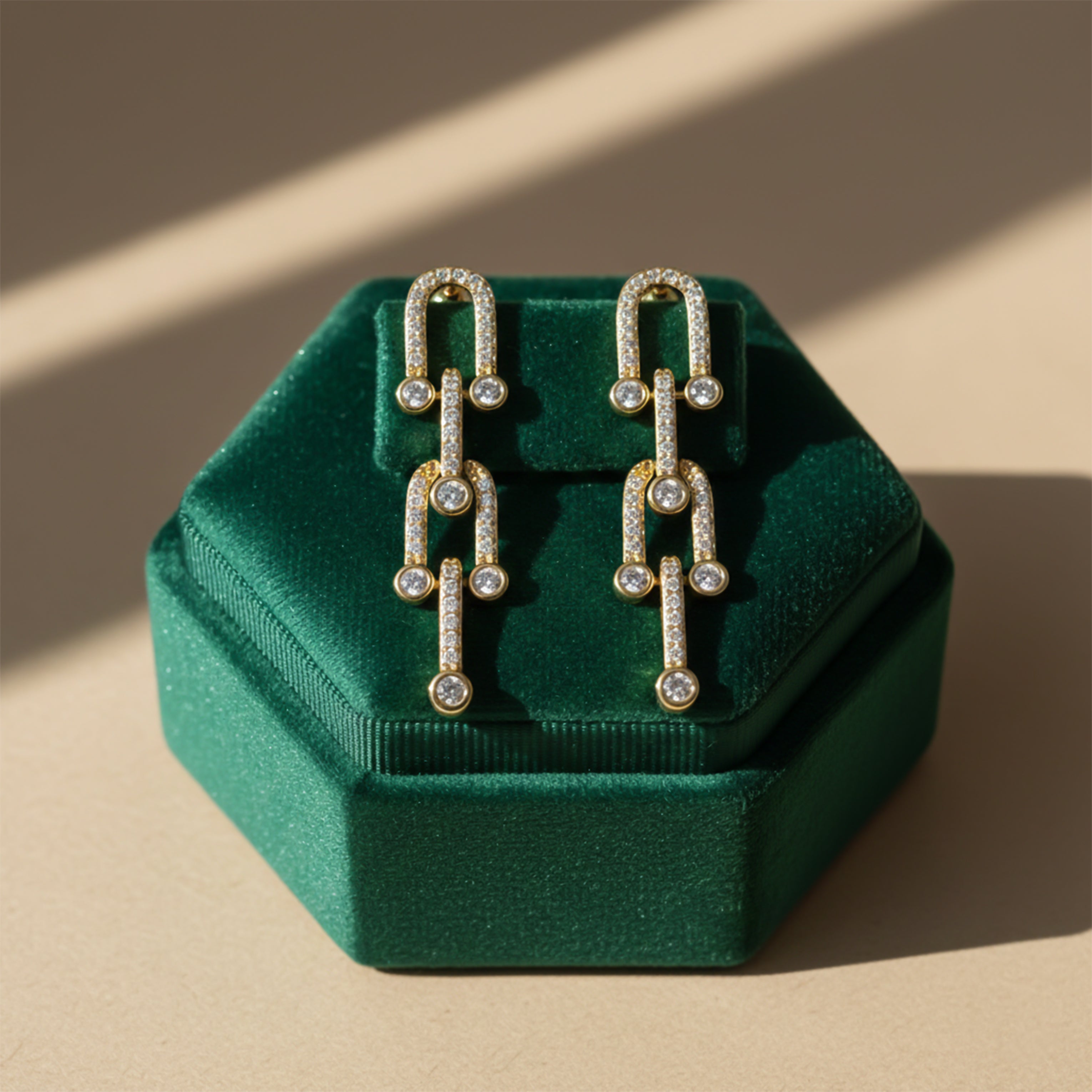 Gold Product Description Stud Earrings for women - Finora Jewels