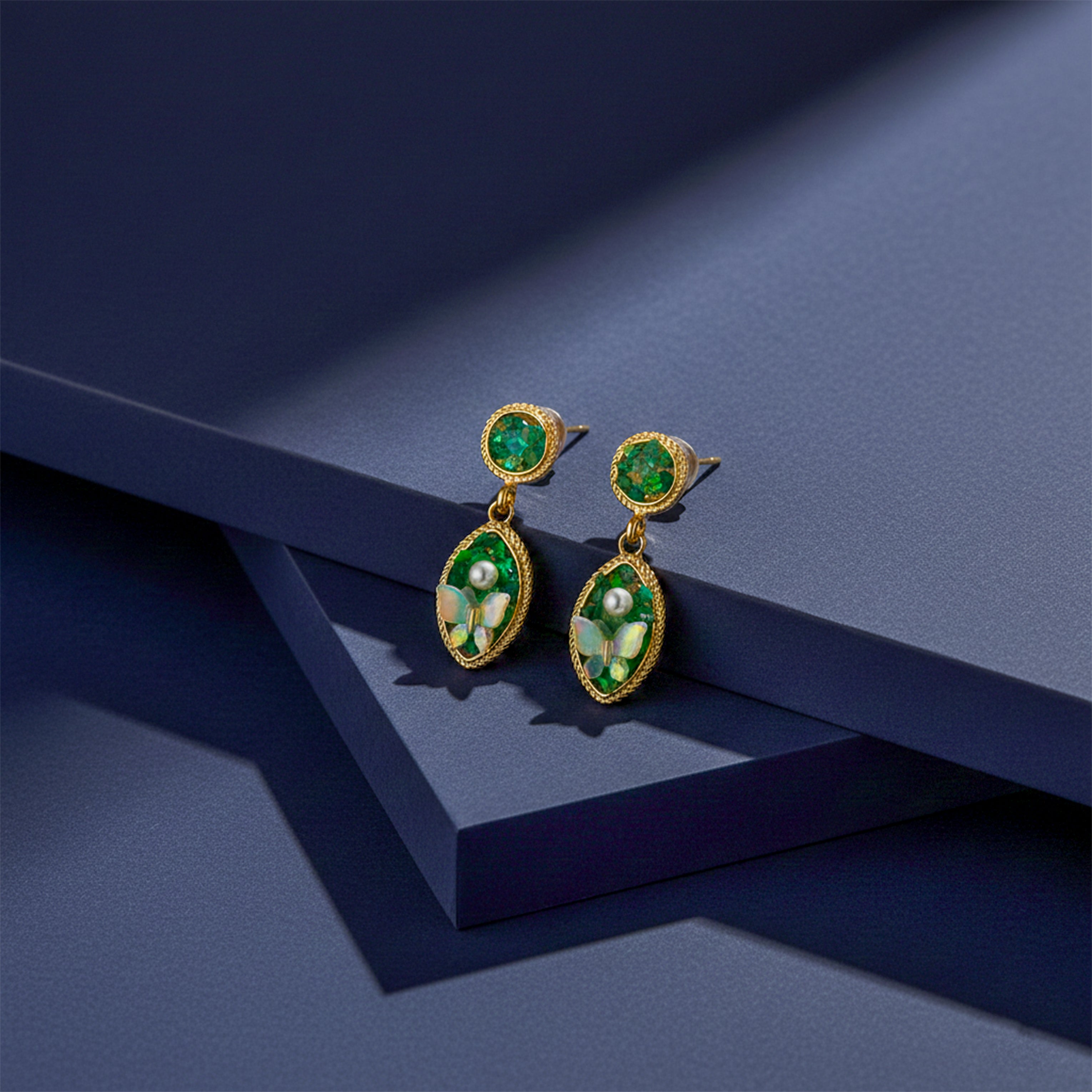 Gold Butterfly Drop Drop Earrings for women - Finora Jewels