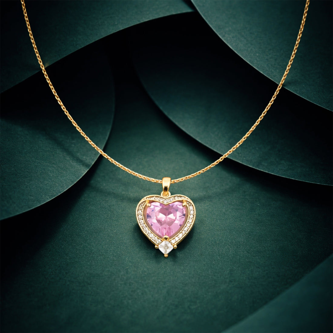 Love Cubic Zirconia Locket Link Set GWN -141