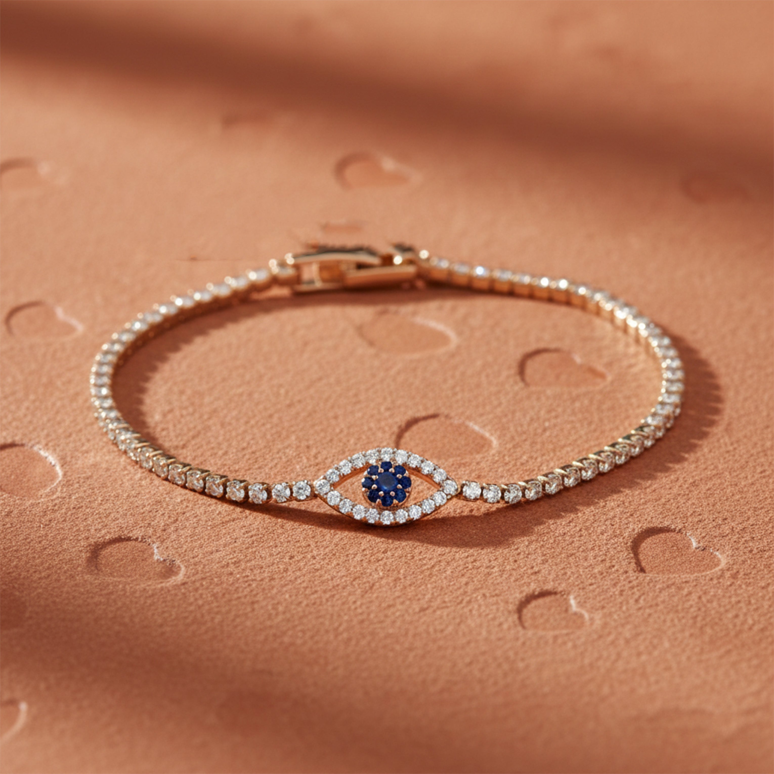 Evil Eye Luxe Tennis Bracelet for women in Gold - Finora Jewels