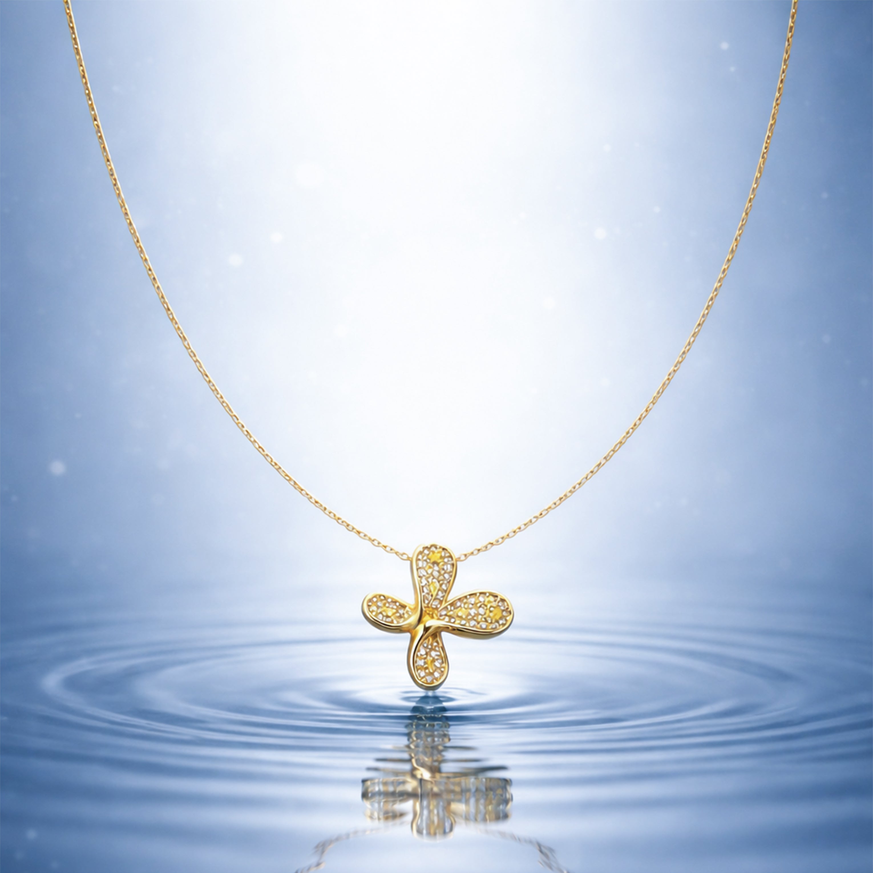 Foliage Cubic Zirconia Locket Link Set GWN -143