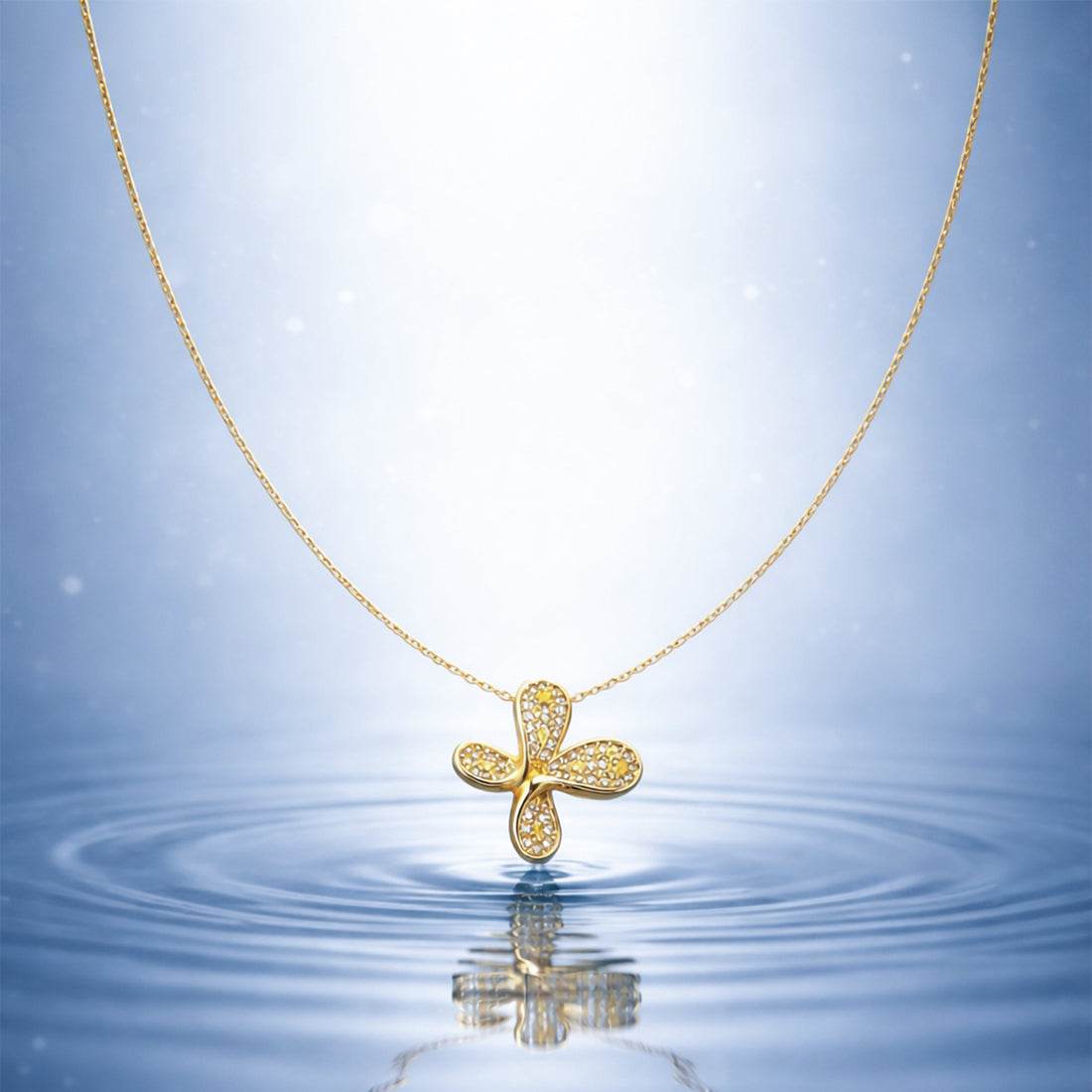 Foliage Cubic Zirconia Locket Link Set GWN -143