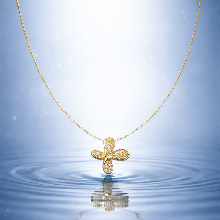 Foliage Cubic Zirconia Locket Link Set GWN -143