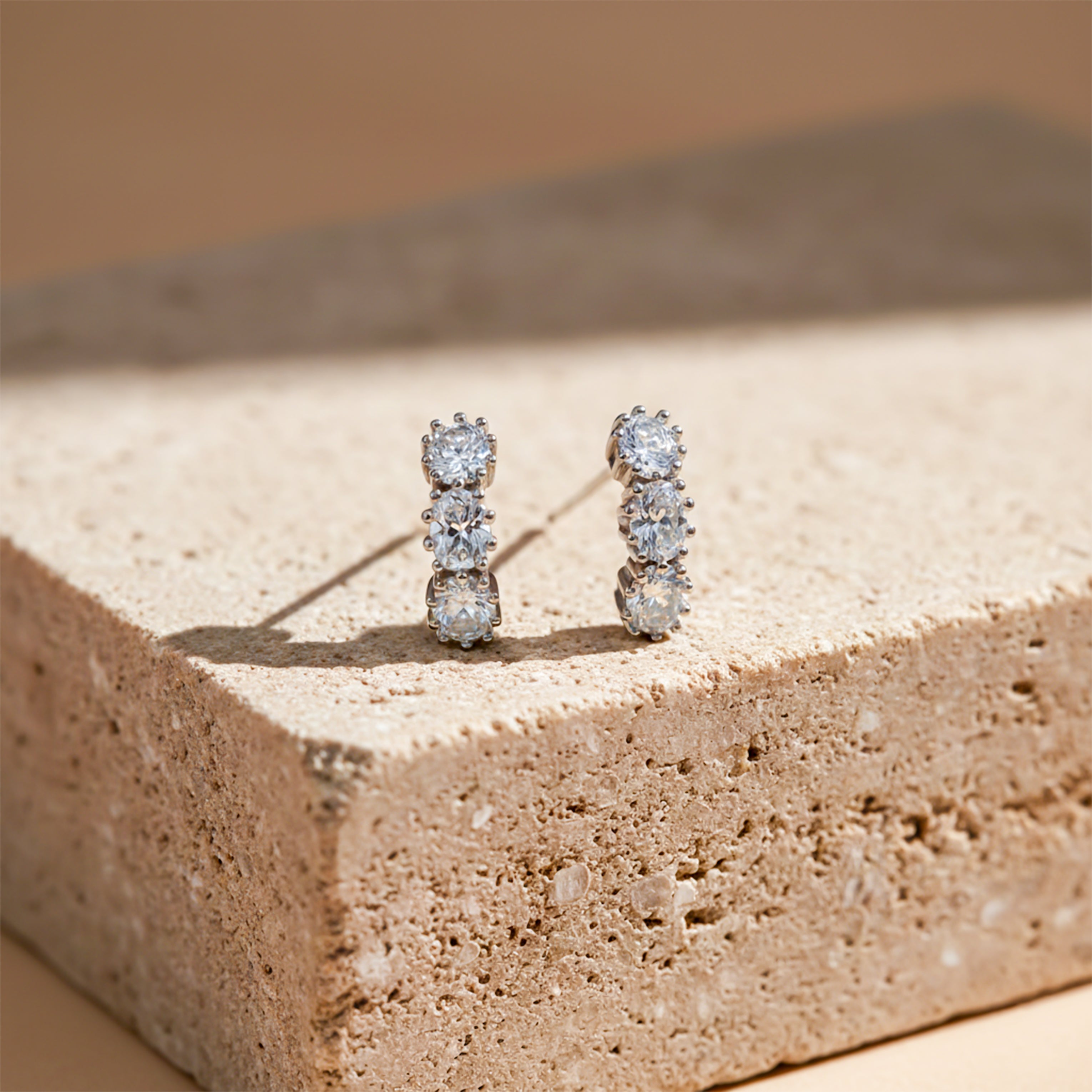 Crystal Cascade Stud Stud Earrings for women in Gold - Finora Jewels