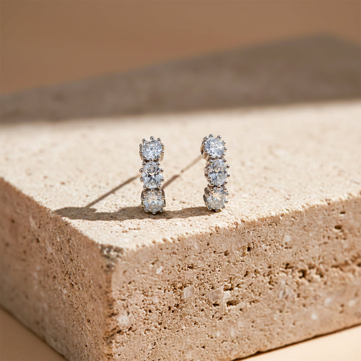 Cubic Zirconia Cascade Post Ear Studs GWE -88