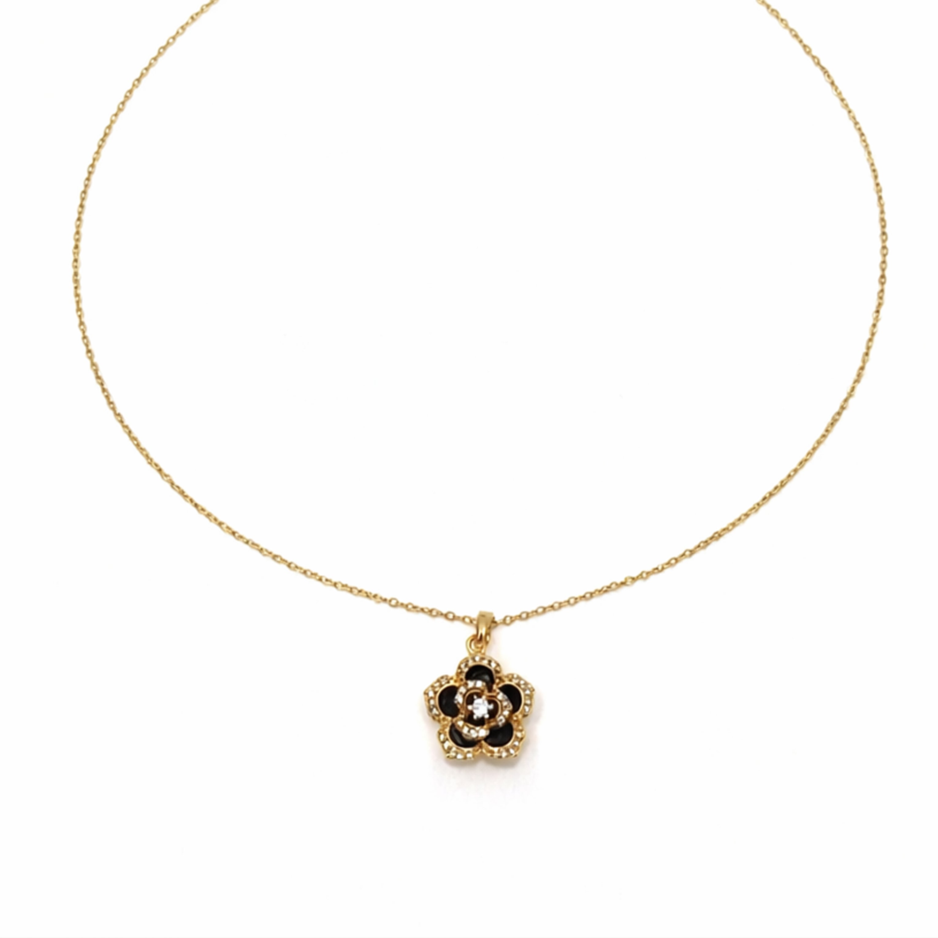 Graceful Camellia Foliage Locket Women Link Set GWN -107