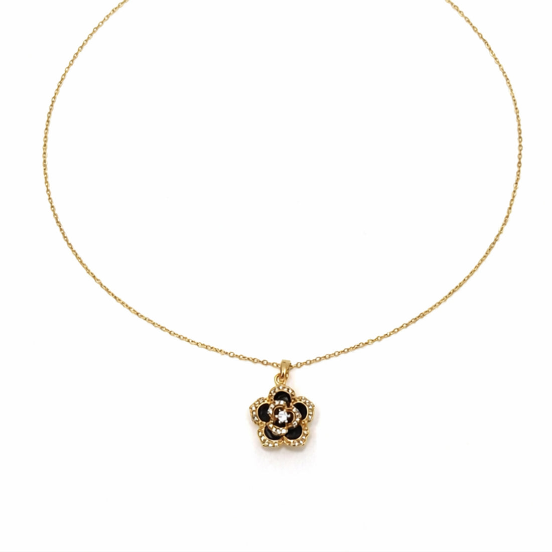 Graceful Camellia Foliage Locket Women Link Set GWN -107