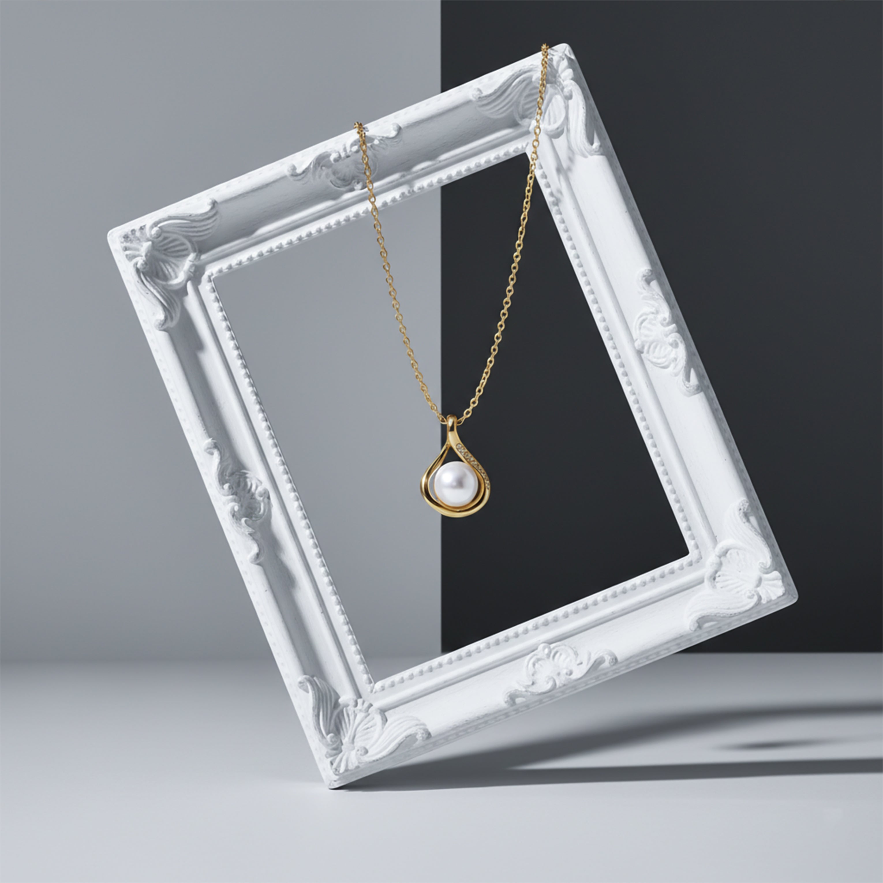 Women Necklace Pearl Drop Gold jewellery - Finora Jewels