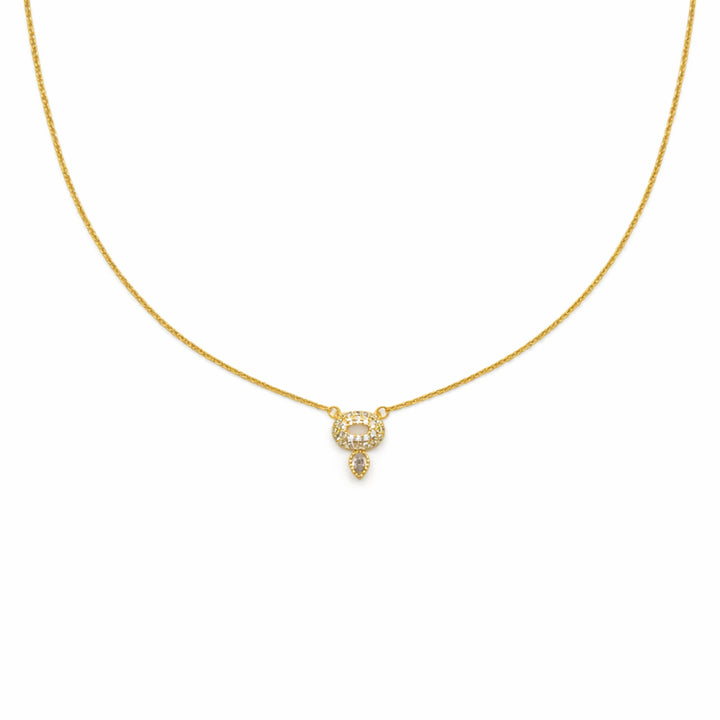 Gold-Toned Quatrefoil Spark Locket Link Set GWN -55