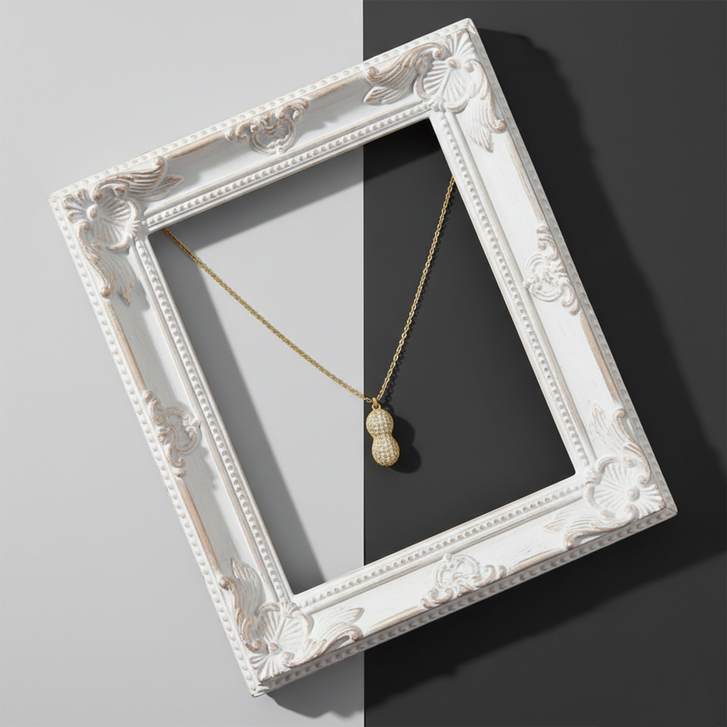Gold Peanut Pearl Necklace for women - Finora Jewels