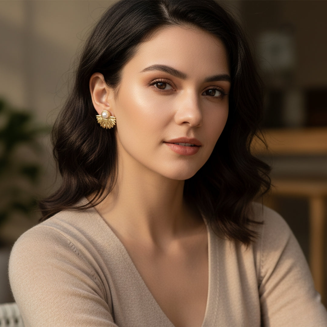Moti Hoop Women Earring GWE -7