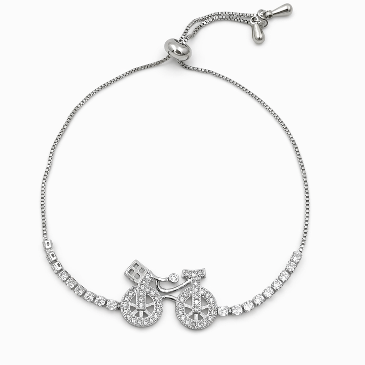 Silver Bicycle Accent Bracele GWB -110