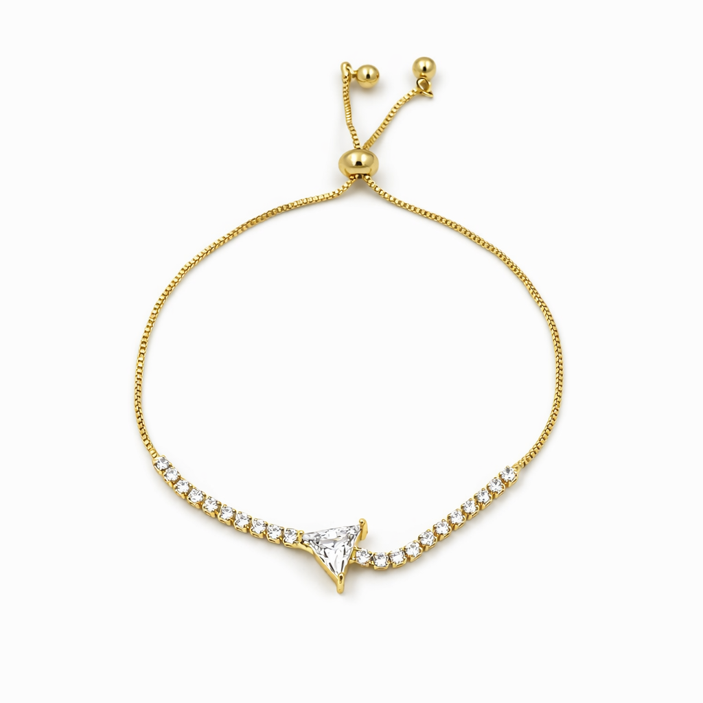 Gold Triangle Solitaire Earrings for women - Finora Jewels