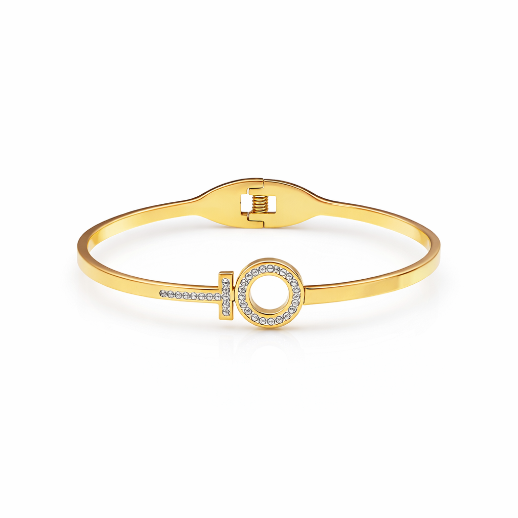 Gold Gayatri Kada Bracelet for women - Finora Jewels