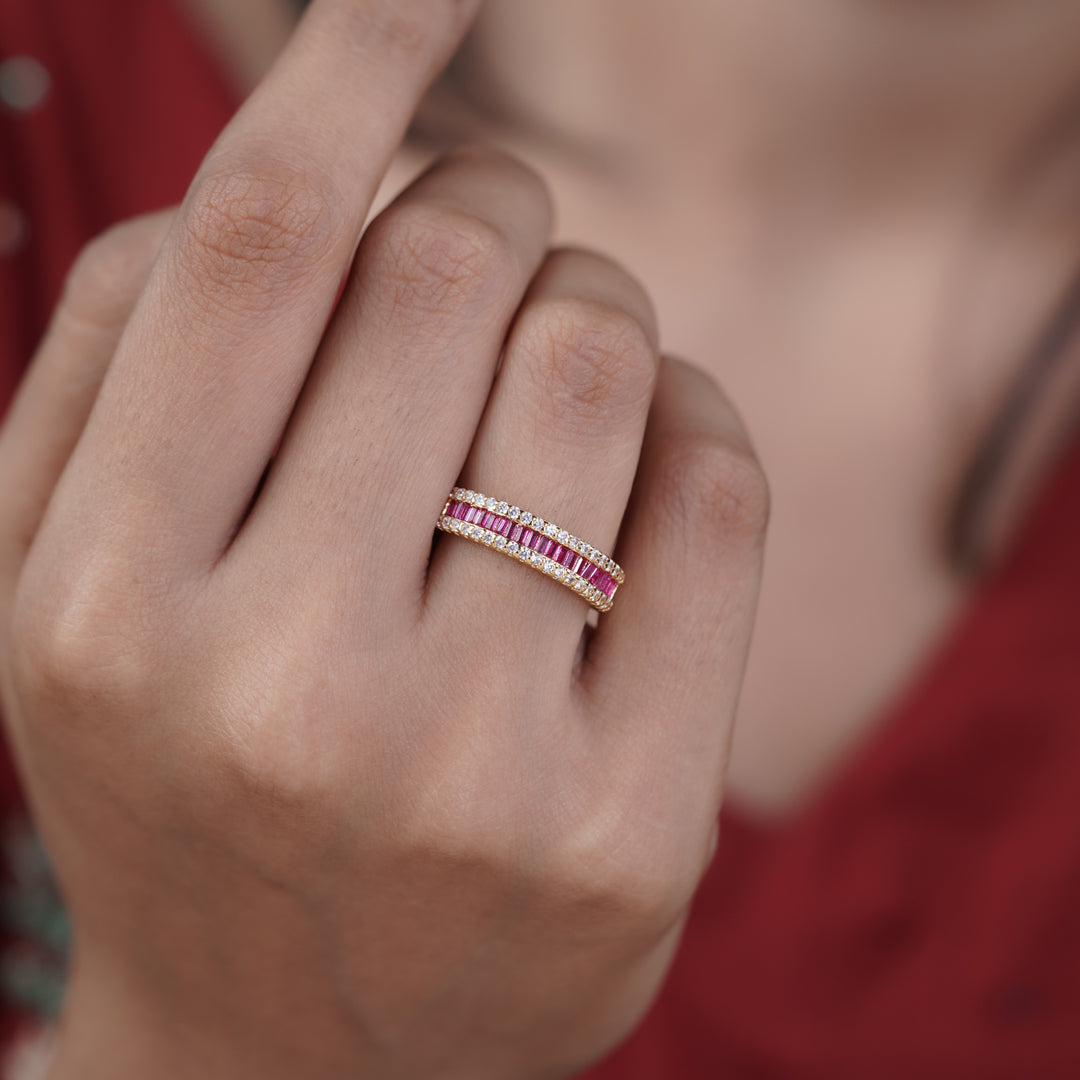 Krina Rosette Zirconia Stone Band GWR -92