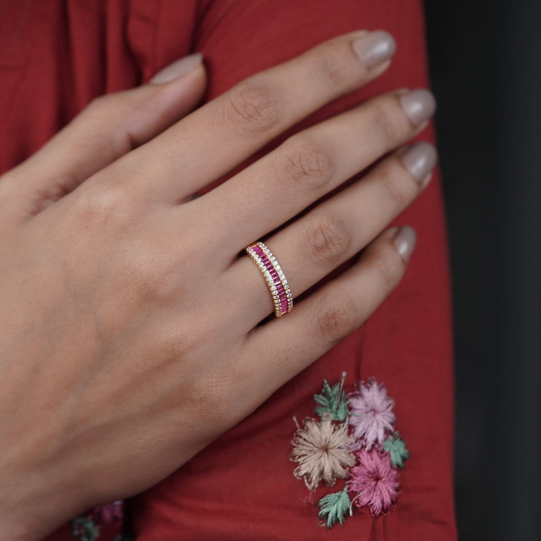 Krina Rosette Zirconia Stone Band GWR -92