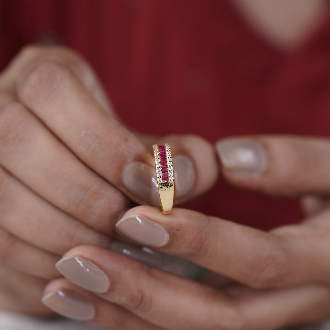Krina Rosette Zirconia Stone Band GWR -92