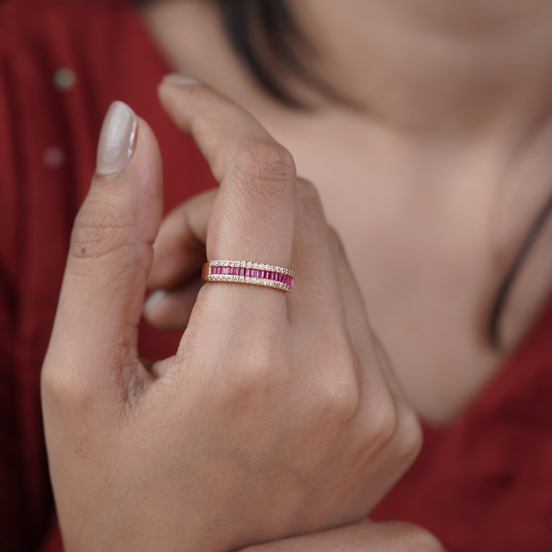 Krina Rosette Zirconia Stone Band GWR -92