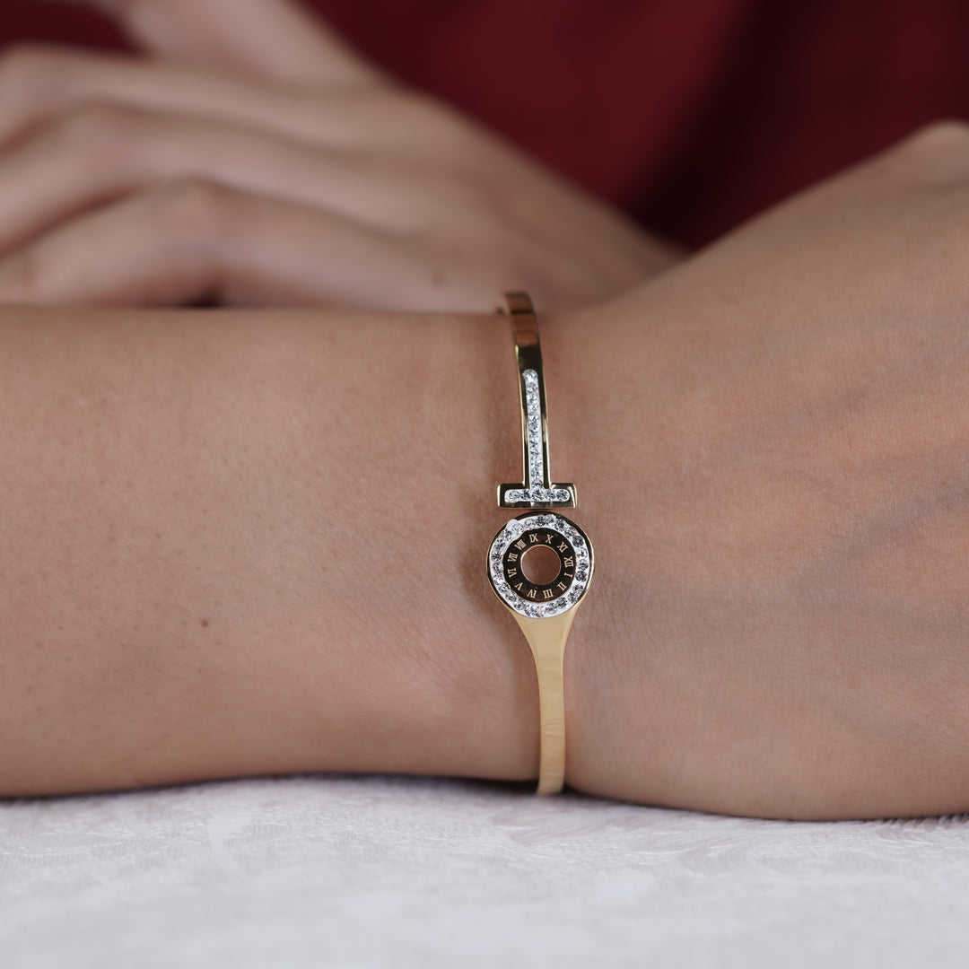 Gold Gayatri Kada Bracelet for women - Finora Jewels