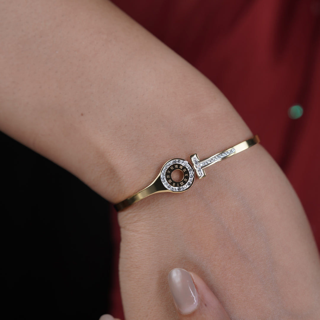 Gold Gayatri Kada Bracelet for women - Finora Jewels
