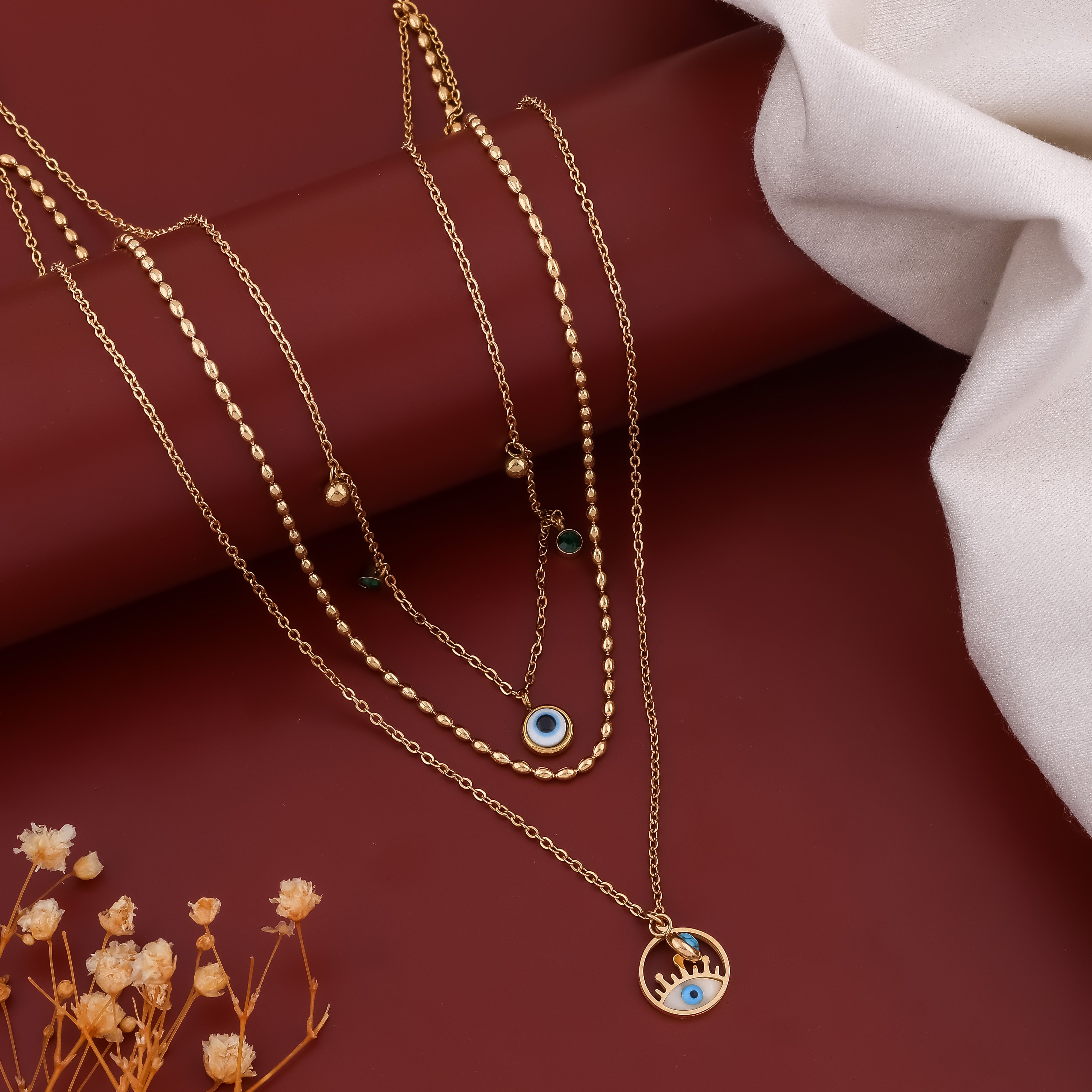 Nazar 3 Layers Link Neckless GWN -21