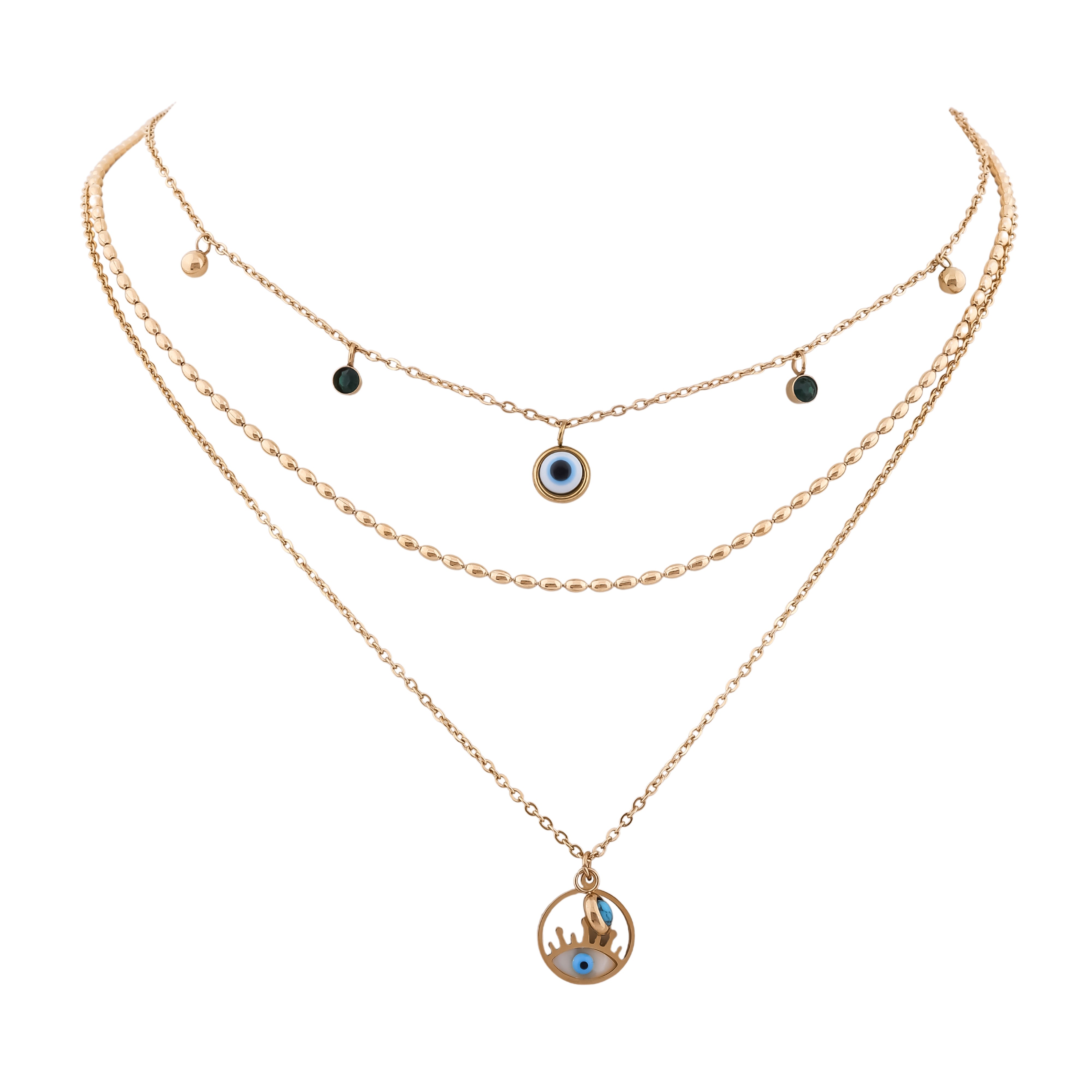 Nazar 3 Layers Link Neckless GWN -21