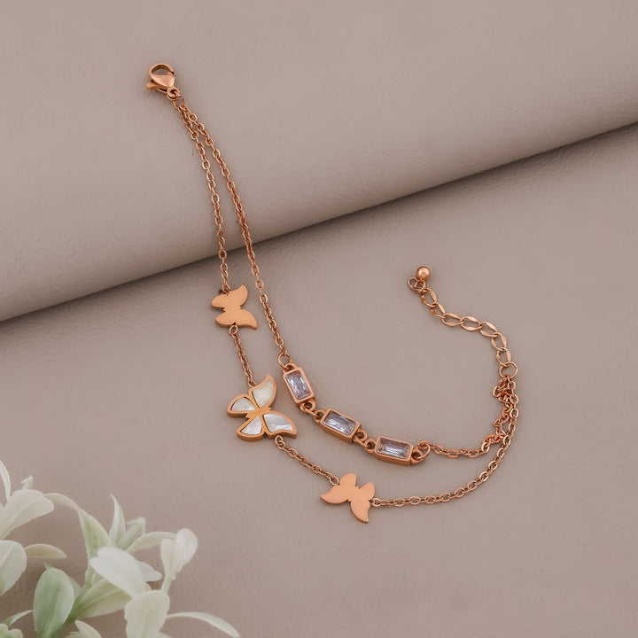 Rose Gold Plated Layered Spark Bracelet