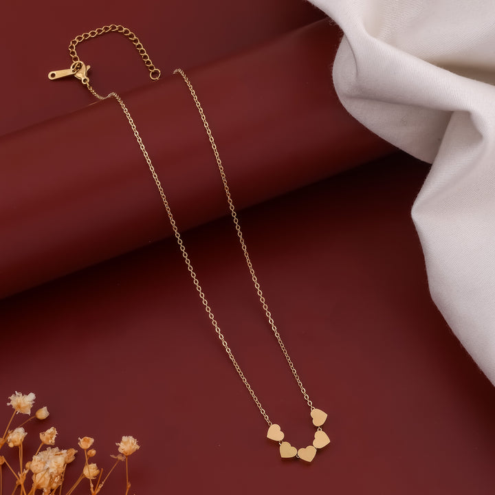 Gold Plated Charm Heart Necklace