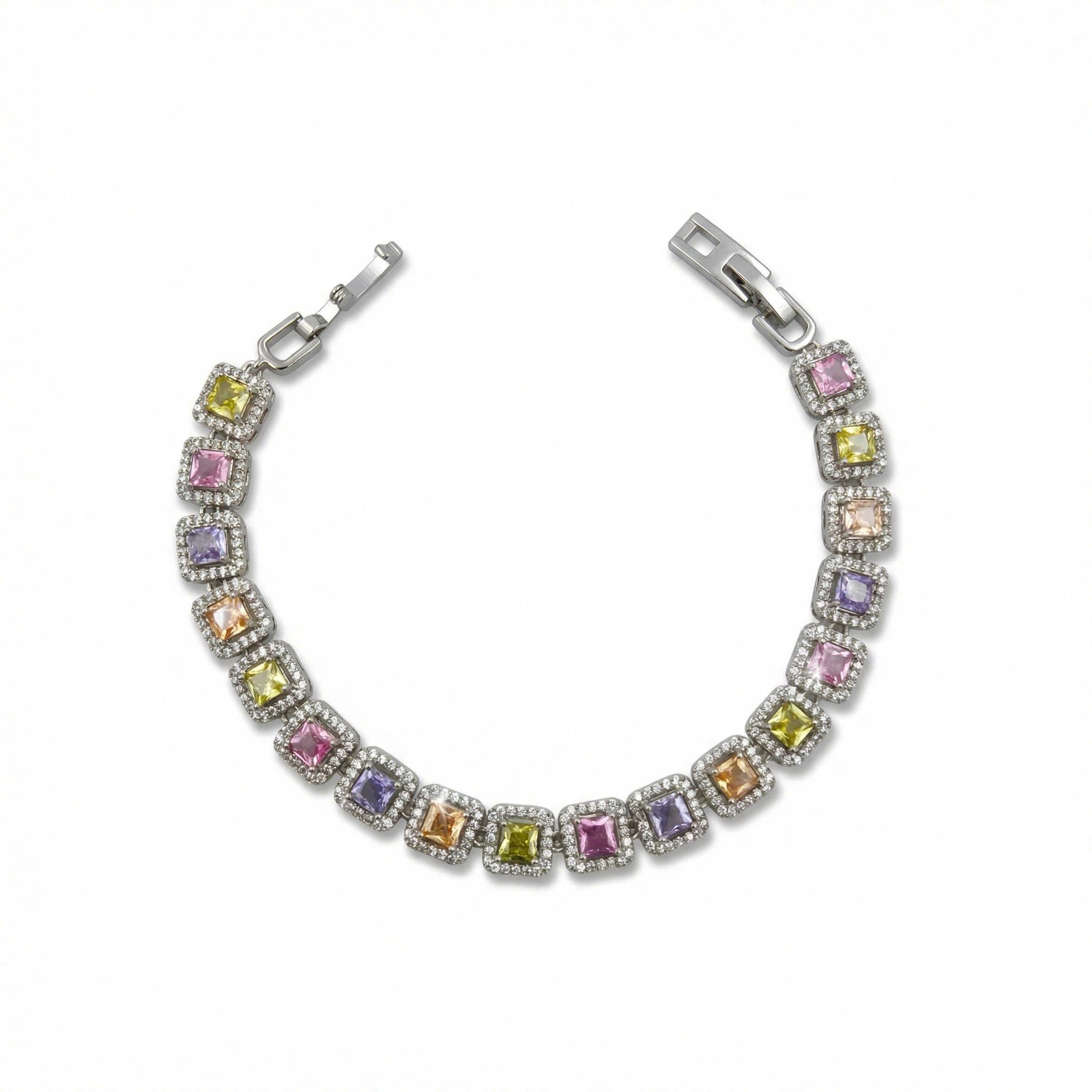 Women Bracelet Princess Cut Silver jewellery - Finora Jewels