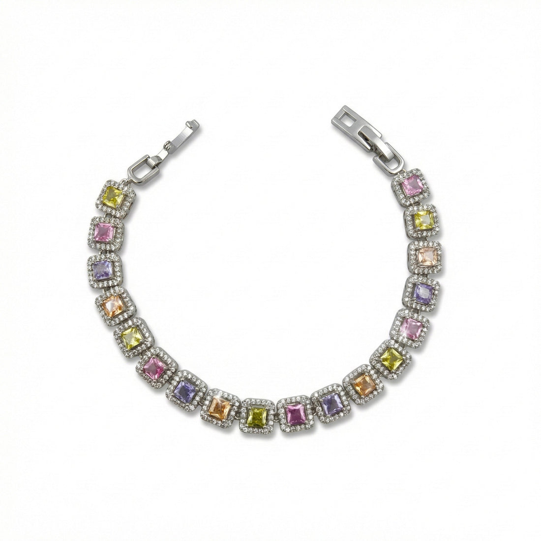 Women Bracelet Princess Cut Silver jewellery - Finora Jewels
