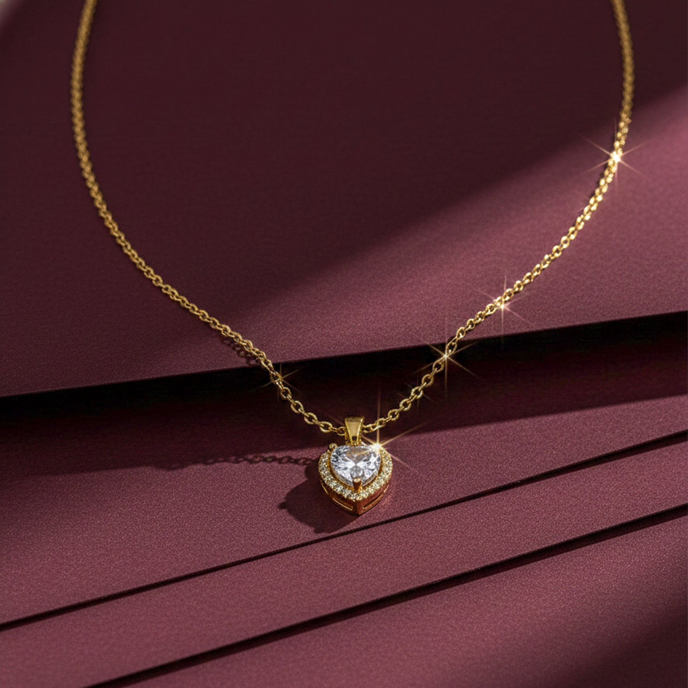 Lustrous Love-Cut Cubic Zirconia Women Neckless GWN -75