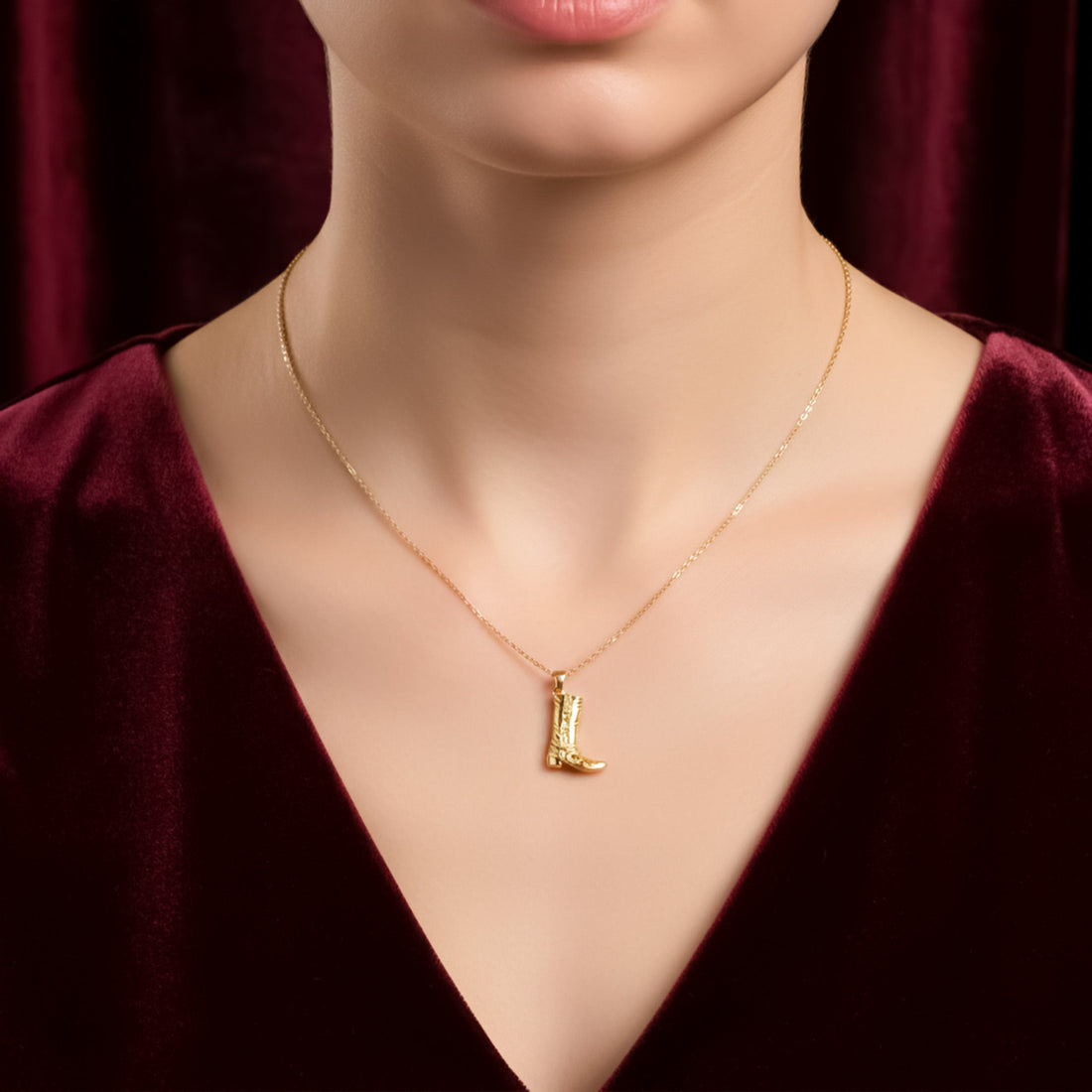 Women Necklace Cowboy Boot Gold jewellery - Finora Jewels