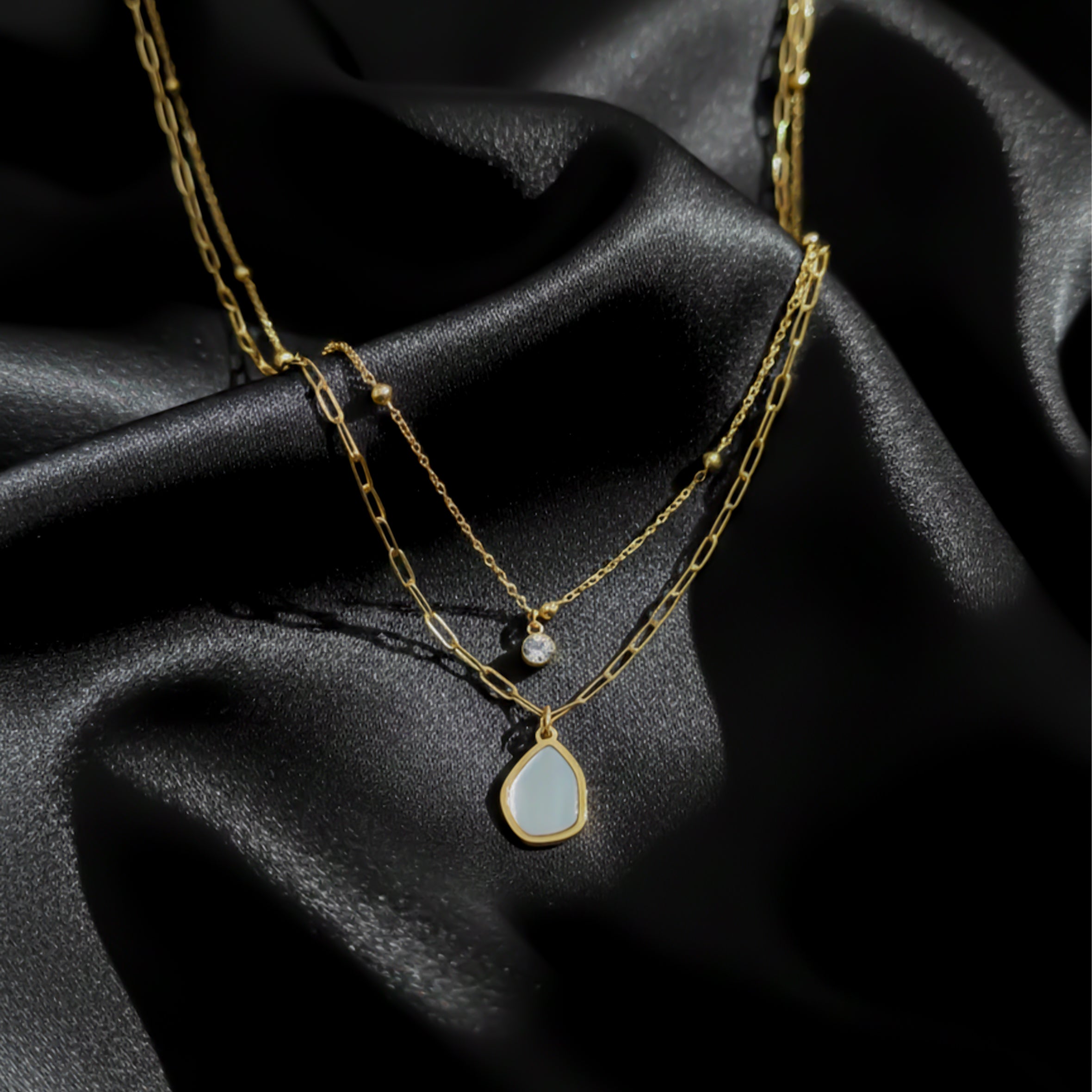 Layered Paperclip Chain Necklace for women in Gold - Finora Jewels